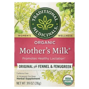 شاي Mother's Milk العضوي من تراديشيونال ميديسينالز مع أكياس الشاي المغلّفة