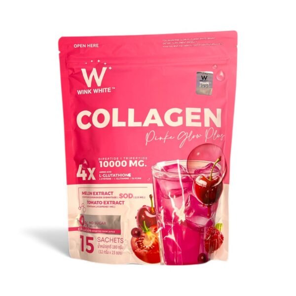 كولاجين وينك وايت بينك جلو بلس - 15 كيس