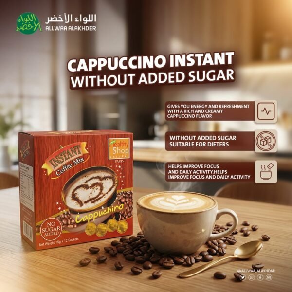 كابتشينو فوري بدون سكر مضاف – نكهة غنية وكريمية مناسب للدايت (2)