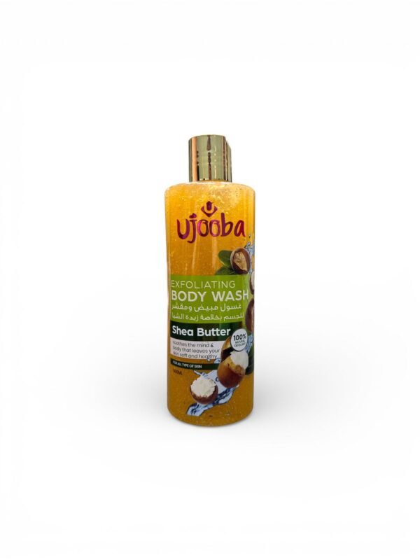 Ujoba Exfoliating Body Wash غسول ومقشر الجسم بخلاصة الفراولة وزبدة الشيا والعود 500 مل (1)