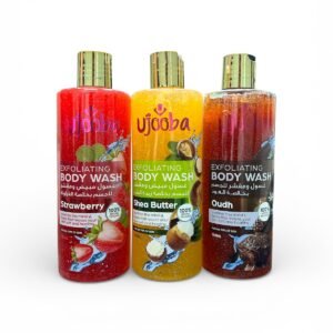 Ujoba Exfoliating Body Wash غسول ومقشر الجسم بخلاصة الفراولة وزبدة الشيا والعود 500 مل (3)