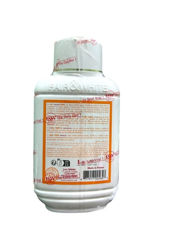 F&W Original Carrot Lotion – Brightens and Evens Skin Tone with Deep Hydration (485 ml) (1)