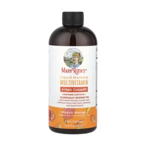 Mary Ruth’s, Morning + Hair Growth Liquid Multivitamin, Peach & Mango, 15.22 fl oz (450 ml)