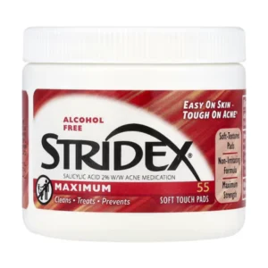 Stridex, Single-Step, acne control, maximum effectiveness, alcohol-free, 55 soft-touch cotton pads