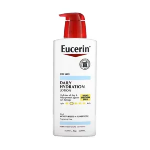 Eucerin, daily moisturizing lotion, SPF 15 sunscreen, fragrance-free, 16.9 fl oz (500 ml)