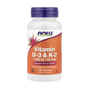 Now Foods, Vitamin D3 and K2, 120 Vegetarian Capsules