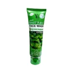 Tube of peppermint whitening face wash
