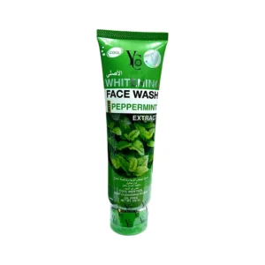 Tube of peppermint whitening face wash