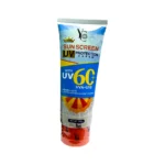 Tube of SPF 60+ sunscreen protection cream
